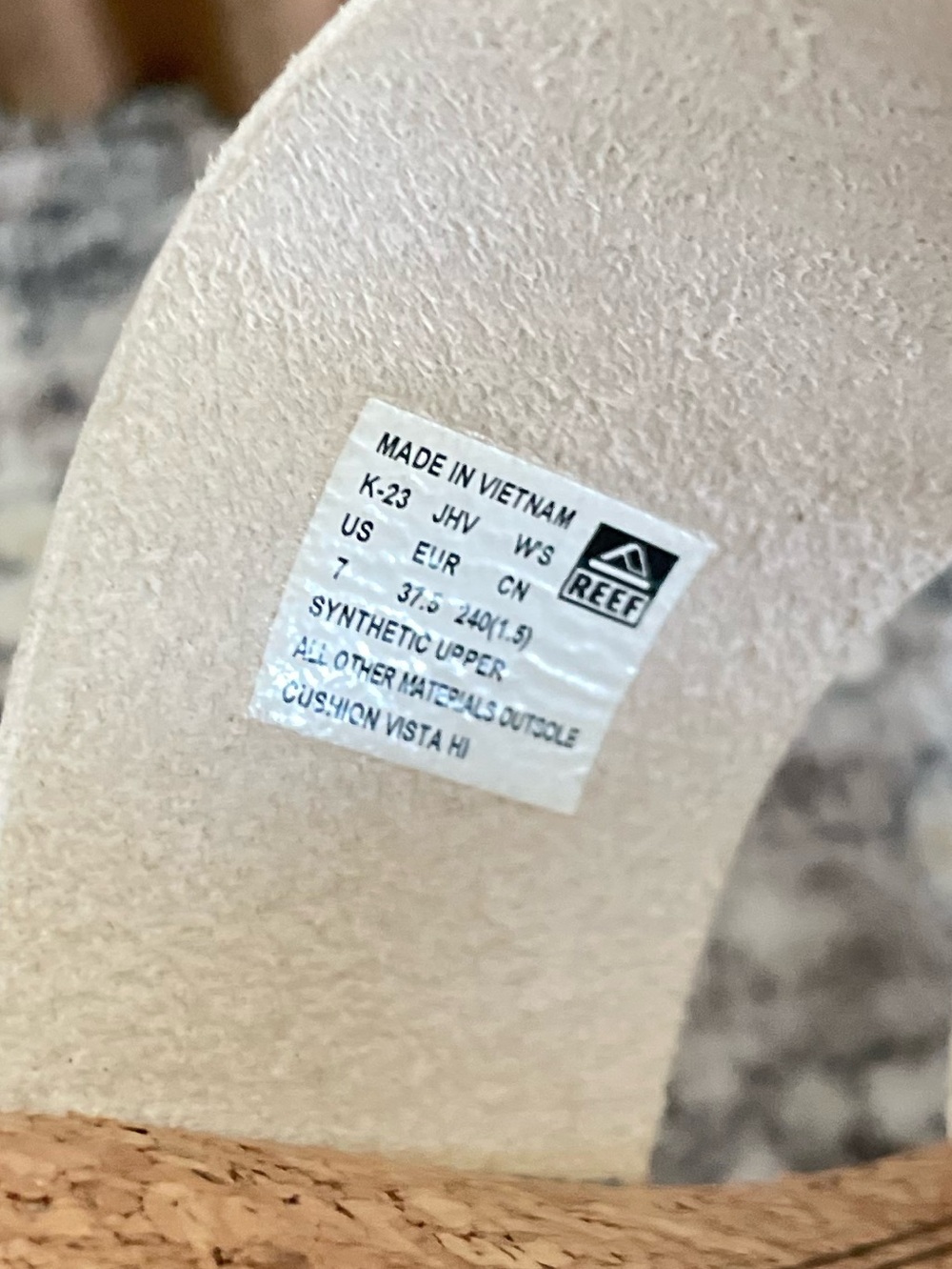 Reef Cushion Vista Platform Sandals Size 7 Tan Beige Cream - Picture 4 of 5